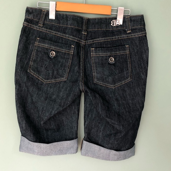 BOOM BOOM DARK DENIM JEAN SHORTS - Picture 2 of 7